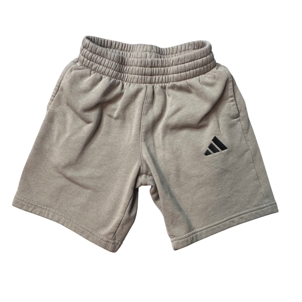 Adidas Shorts Boys Small Tan AH10341 Regular Fit Fleece Athletic Pockets FGL009